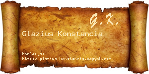 Glazius Konstancia névjegykártya